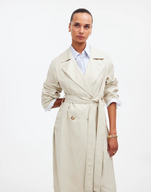Madewell Belted Trench Coat in Drapey Twill