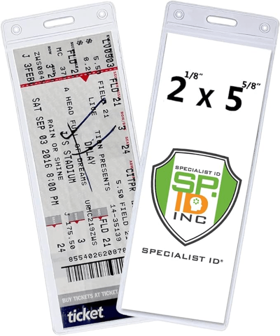 Specialist ID Clear Ticket Stub Holders