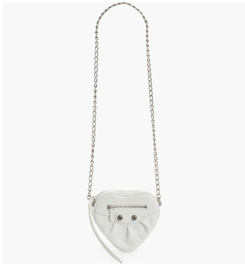 Mini Le Cagole Leather Heart Crossbody Bag
