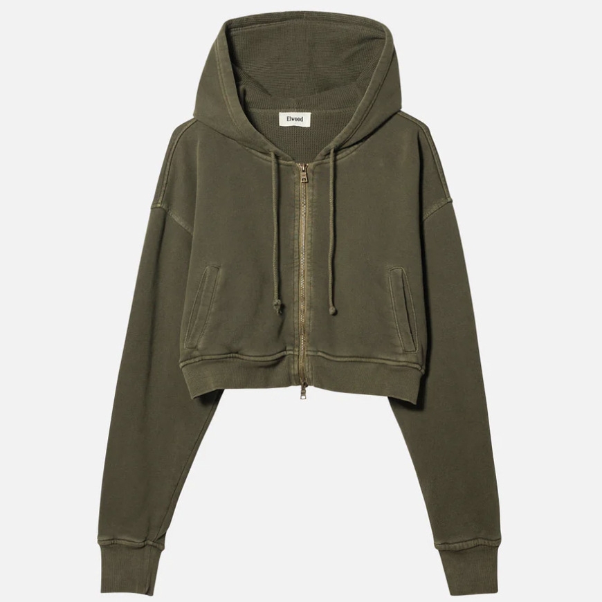 Babydoll Crop Zip Hoodie