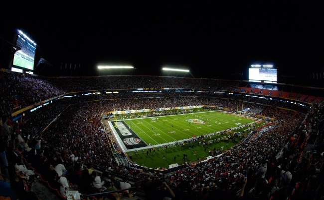MIAMI - JANUARY 01: The Virginia Tech Hokies kickoff against the Cincinnati Bearcats during the FedEx Orange Bowl at Dolphin Stadium on January 1, 2009 in Miami, Florida. (Photo by Jason Arnold/Getty Images)