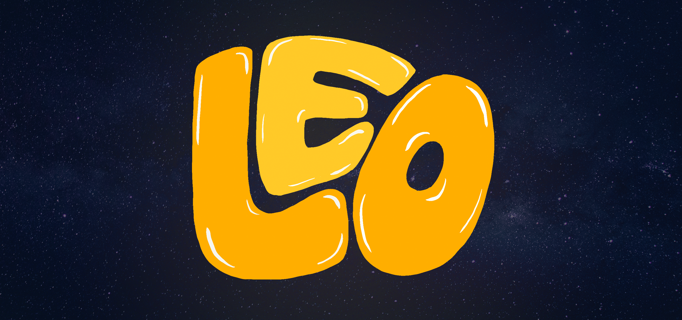 "Leo" laid over a starry sky