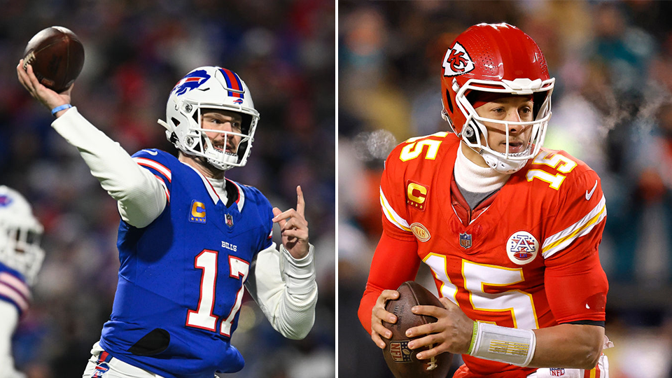 Josh Allen Buffalo Bills and Patrick Mahomes Kansas City Chiefs NFL Playoffs 2024