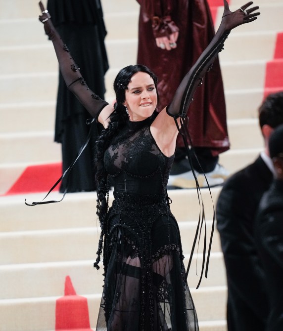 Billie Eilish arrives at The 2023 Met Gala Celebrating "Karl Lagerfeld: A Line Of Beauty" in New York City.