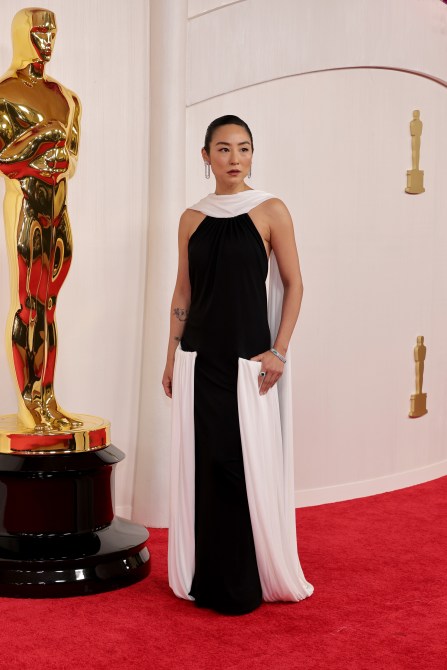 Greta Lee attends the 96th Annual Academy Awards on March 10, 2024.