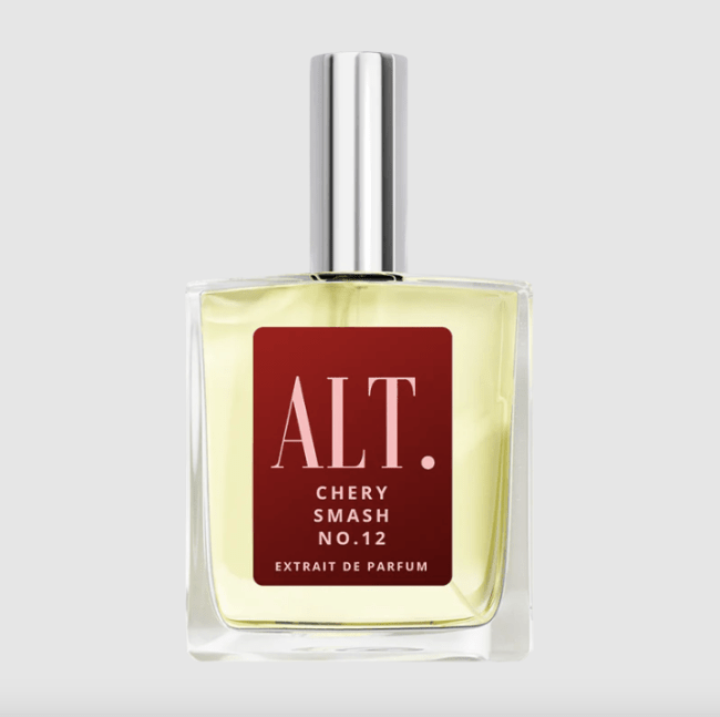 ALT. Cherry Smash in a glass bottle with a red label.