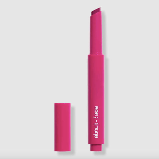 about-face Cherry Pick Lip Color Butter a bright pink lipstick in a skinny pen.