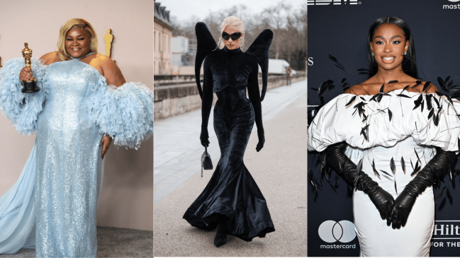 Artists wearing statement sleeves for Spring 2024.