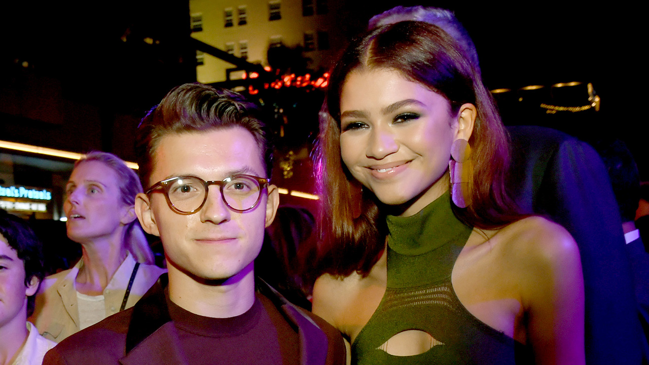 Tom Holland (L) and Zendaya pose at the after party for the premiere of Sony Pictures' "Spider-Man: Far From Home" on June 26, 2019 in Hollywood, California