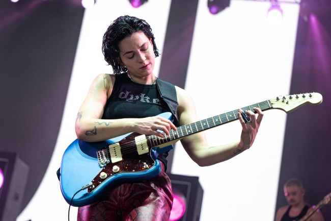Josette Maskin of Muna performs onstage during the 2023 Coachella Valley Music and Arts Festival on April 21, 2023 in Indio, California.