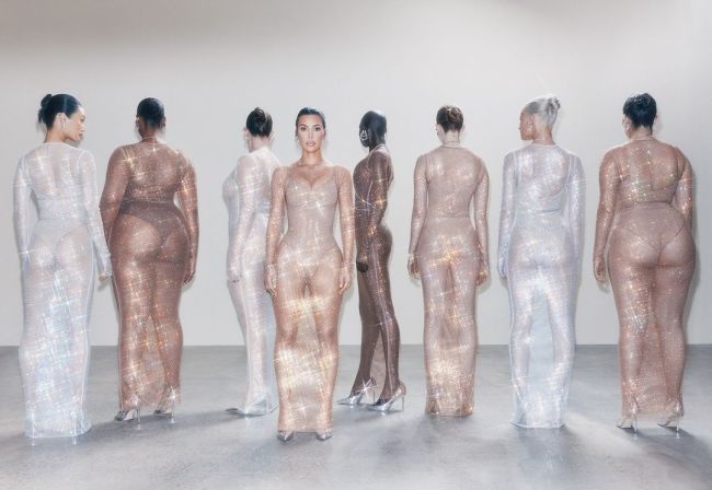 Kim Kardashian and models for Swarovski's collab with SKIMS
