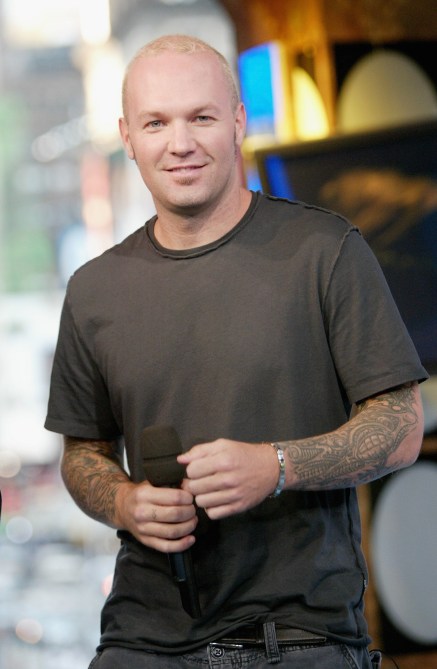 Fred Durst of Limp Bizkit drops by MTV's Total Request Live to promote their new album "Results May Vary" at the MTV Studios September 23, 2003 in New York City.