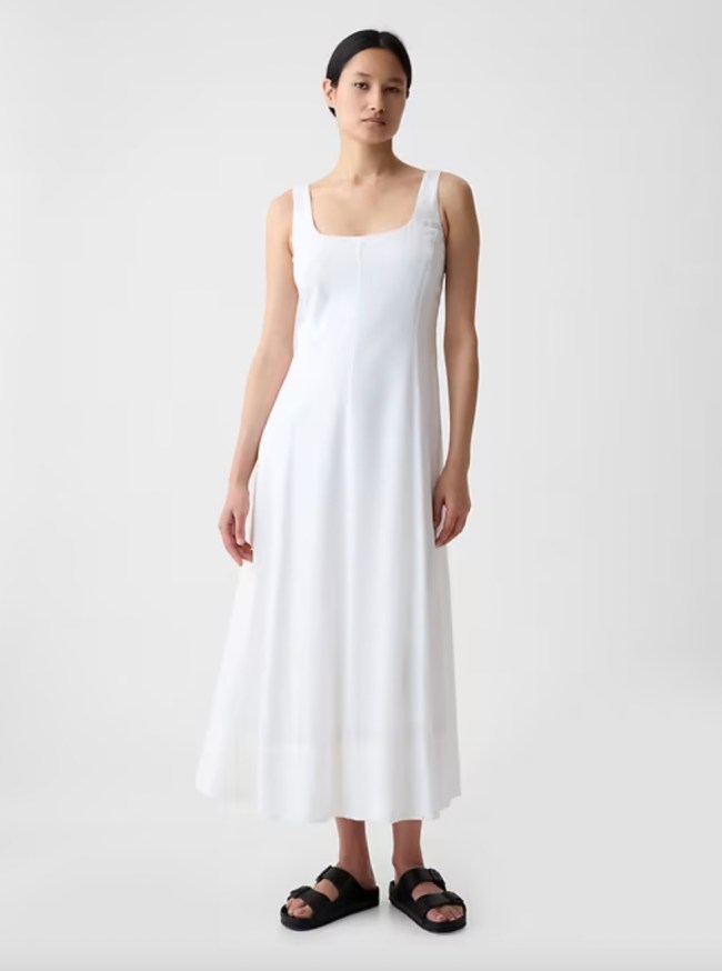 Gap Linen-Blend Midi Dress