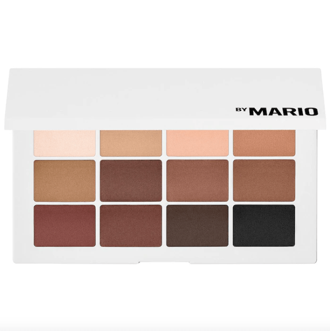 Makeup By Mario Master Mattes Eyeshadow Palette, neutral eyeshadows in a white palette.
