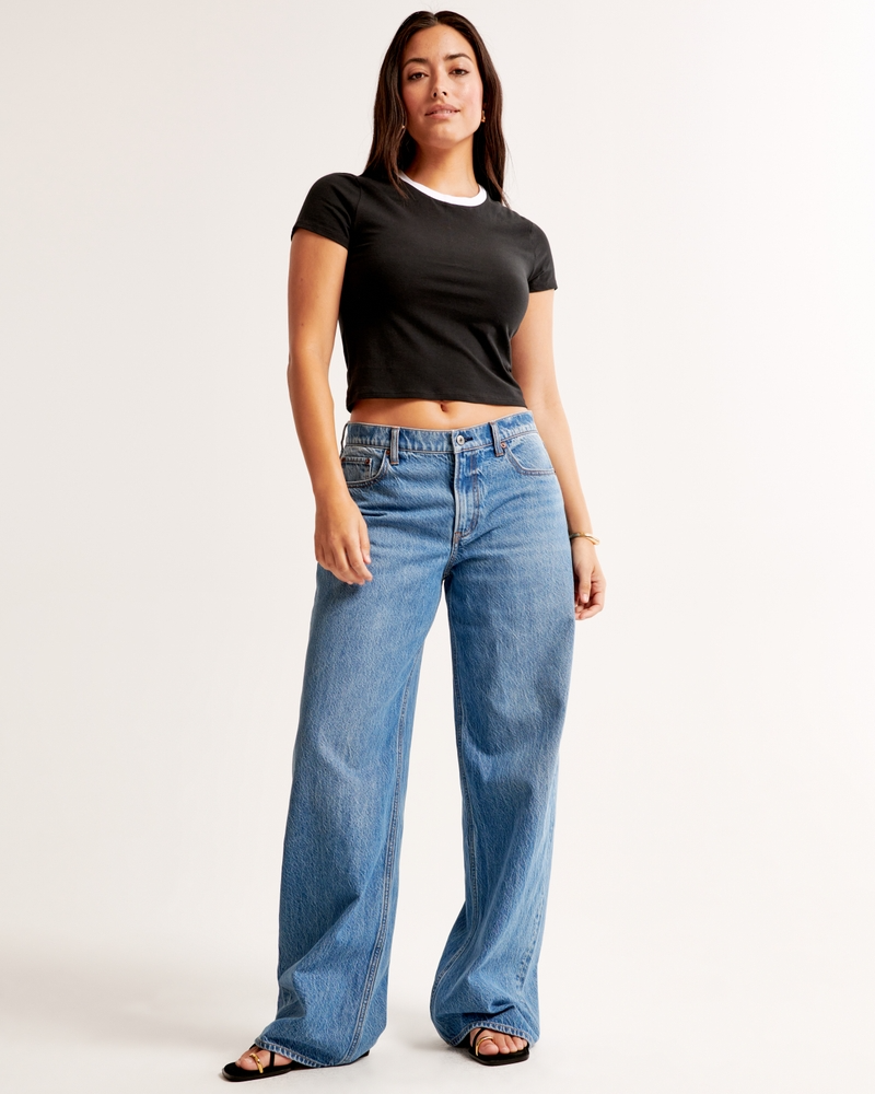 Abercrombie & Fitch Curve Love Low Rise Ultra Loose Jean