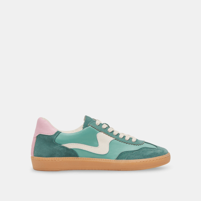 Dolce Vita Notice Sneakers in green and pink.