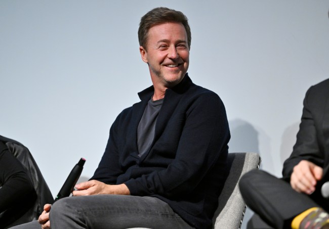 Edward Norton speaks onstage at Netflix's Glass Onion NYC Tastemaker Screening at Crosby Hotel on December 13, 2022 in New York City.