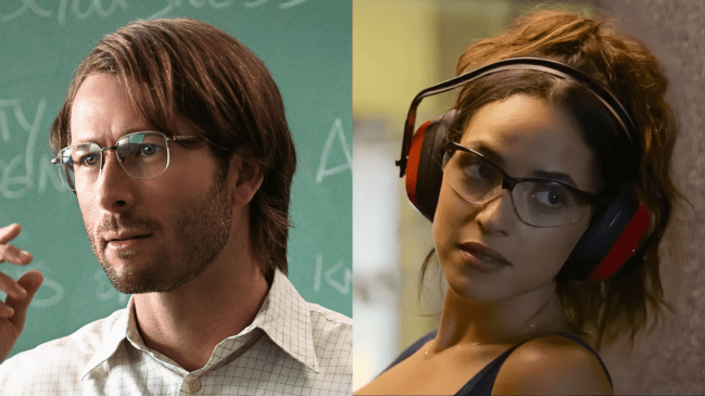 Glen Powell as Gary Johnson, Adria Arjona as Madison in Netflix's Hit Man movie