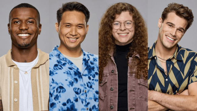 Quinn, Kimo, Cam, and Tucker from Big Brother