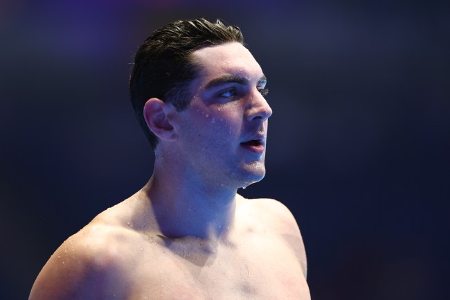 Jack Alexy of the United States looks on during Day Four of the 2024 U.S. Olympic Team Swimming Trials at Lucas Oil Stadium on June 18, 2024 in Indianapolis, Indiana.