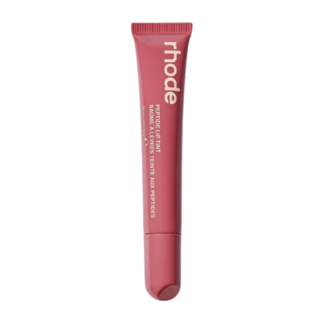 Rhode Peptide Lip Tint in Salty Tan in a mauve tube.