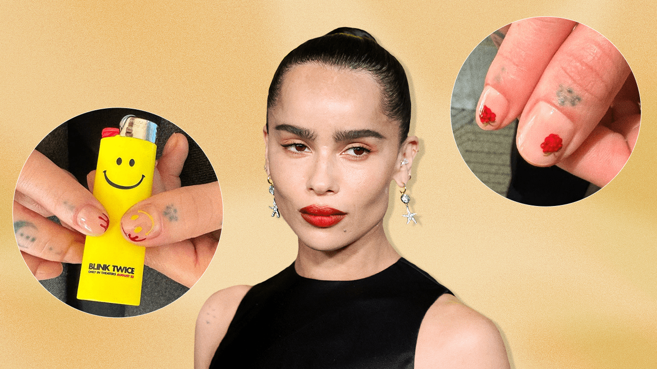 zoe kravitz minimalist manicures