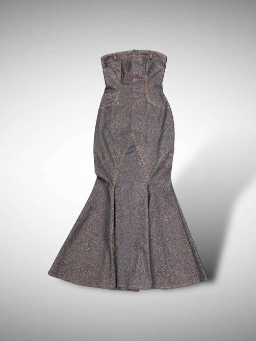 A denim Bisou Bisou dress.