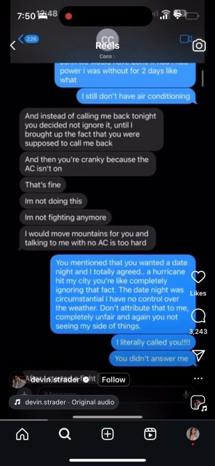 Devin texts The Bacherette