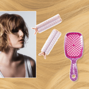 A collage of products to help with fine hair hacks 2026