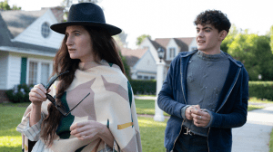 Teen (Joe Locke) and Agatha Harkness (Kathryn Hahn) in Marvel Television's AGATHA ALL ALONG, exclusively on Disney+.