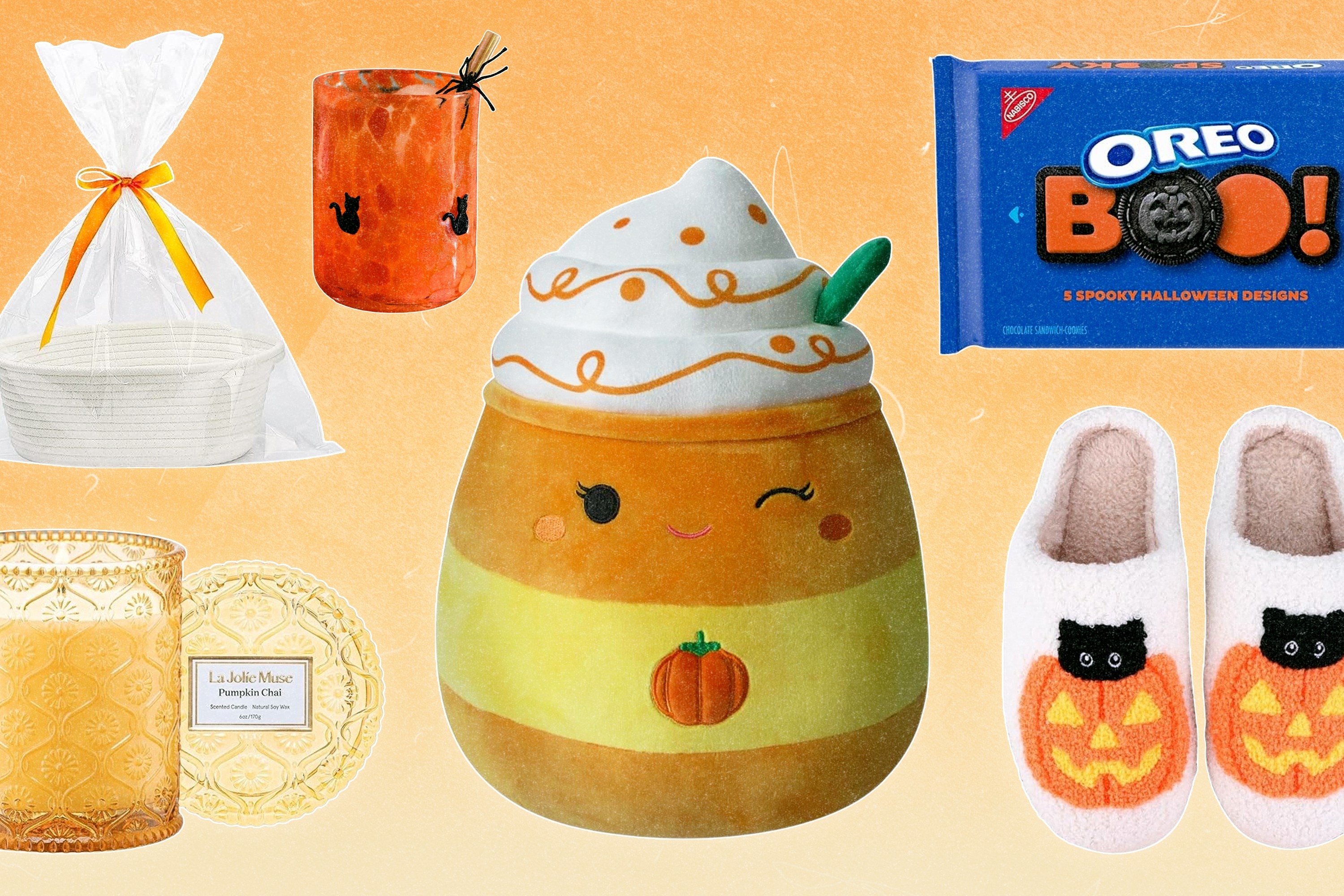 A collage of Halloween items