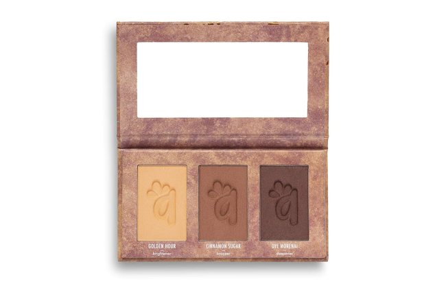 Alamar Cosmetics Brighten & Bronze Complexion Trio in a brown palette.