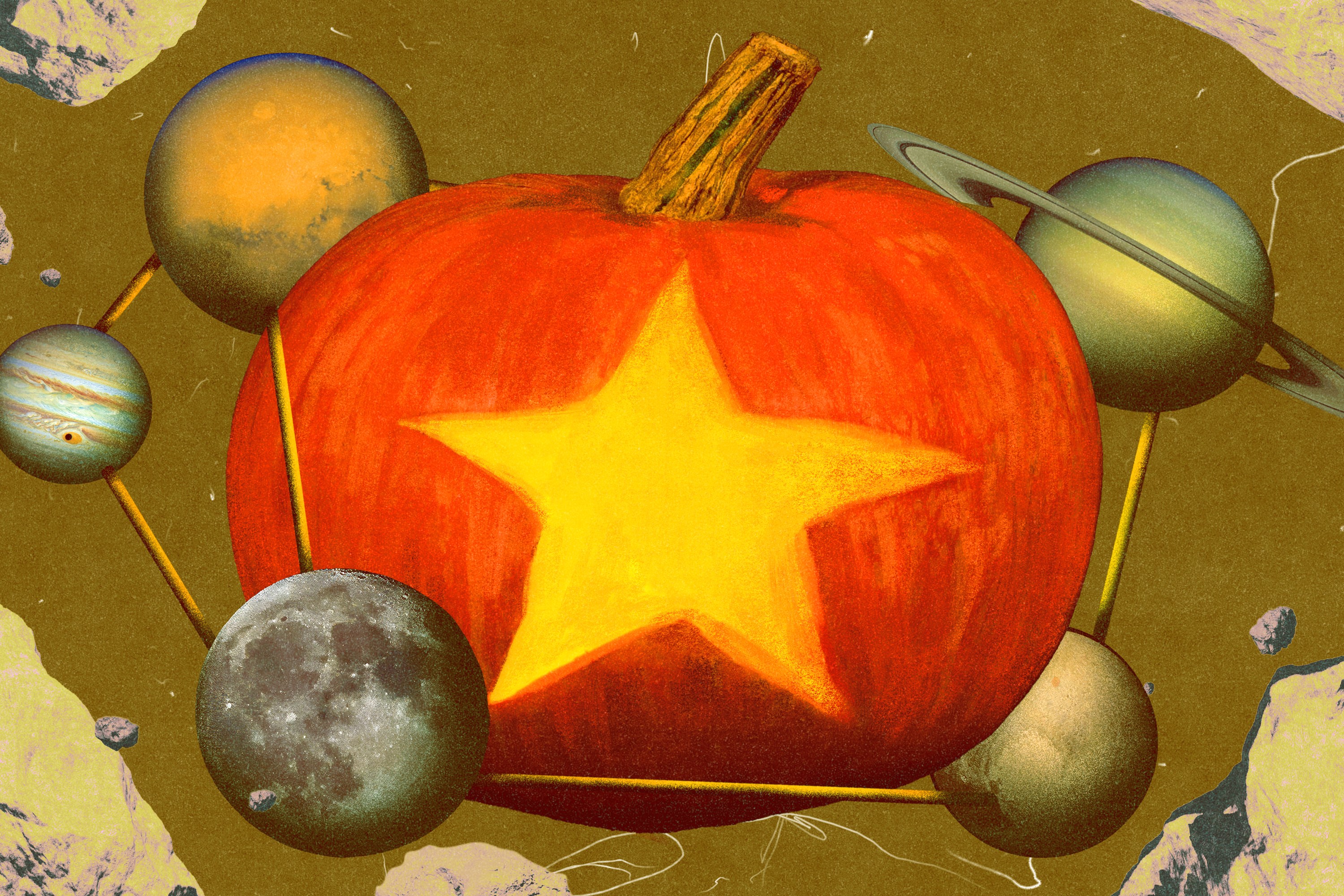 A pumpkin with a star over it in celebration of your Halloween horoscope