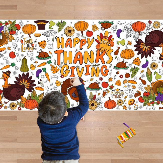OHOME Thanksgiving Giant Coloring Poster