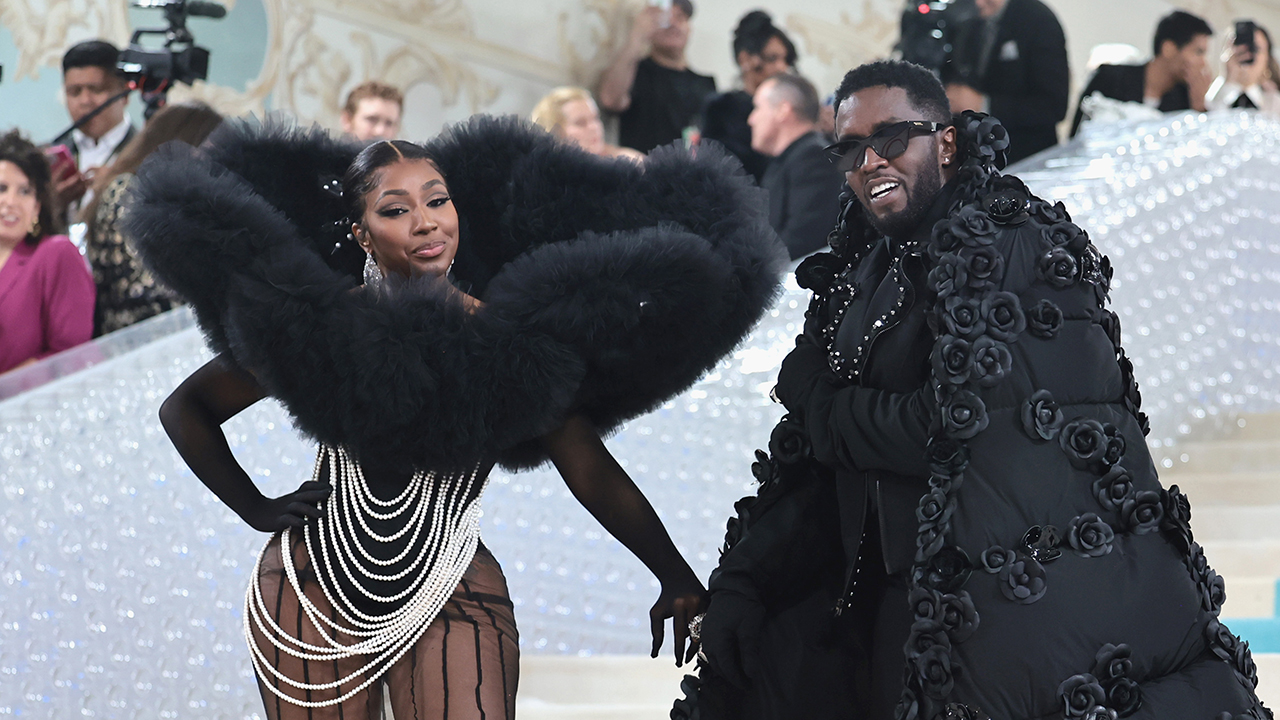 Yung Miami (L) and Sean "Diddy" Combs depart The 2023 Met Gala Celebrating "Karl Lagerfeld: A Line Of Beauty" at Metropolitan Museum of Art on May 01, 2023 in New York City.