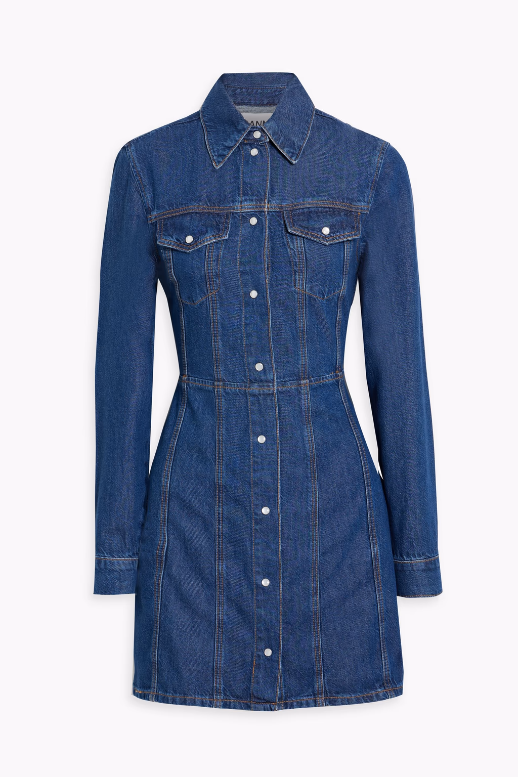 Ganni Denim Mini Shirt Dress