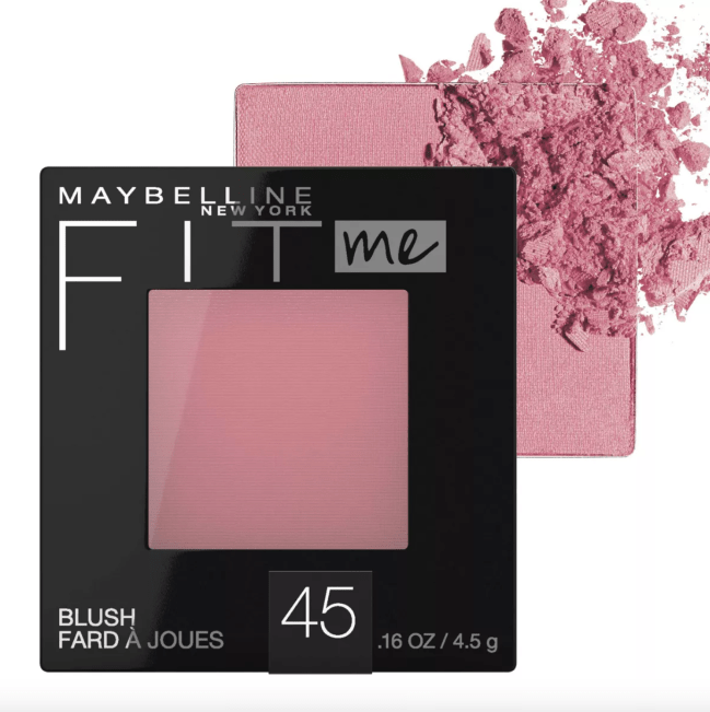 Maybelline Fit Me Blush in Plum in a black square compact.