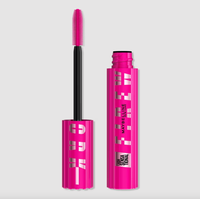 Maybelline Lash Sensational Firework Mascara in a hot pink tube.