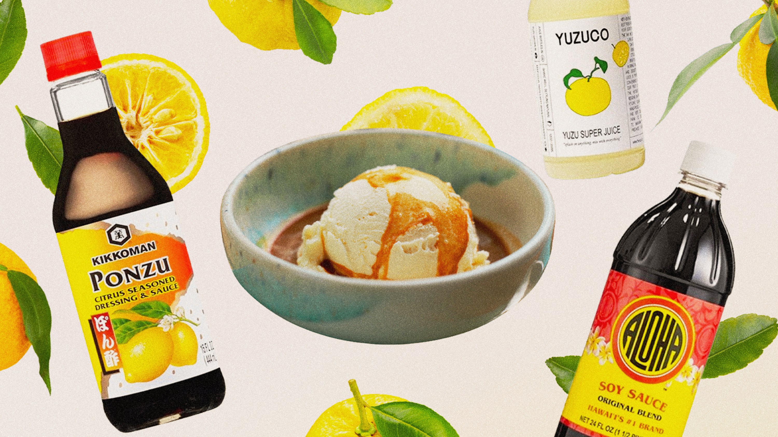 A collage of various food items