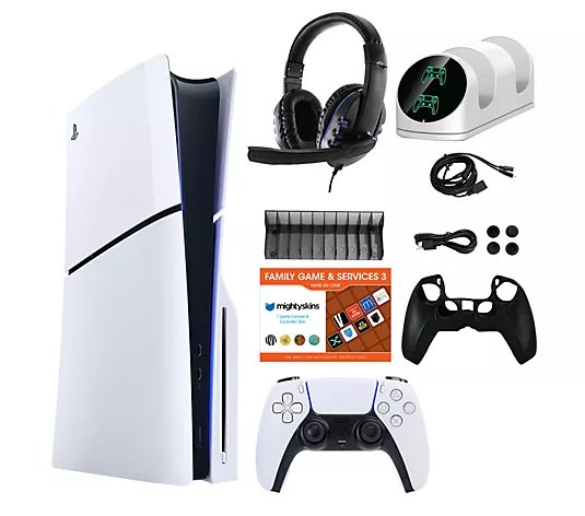 PS5 Slim Disc 1TB Console with Accessories Bundle