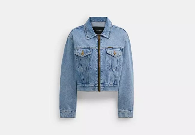 Coach Denim Crop Jacket In Organic Cotton