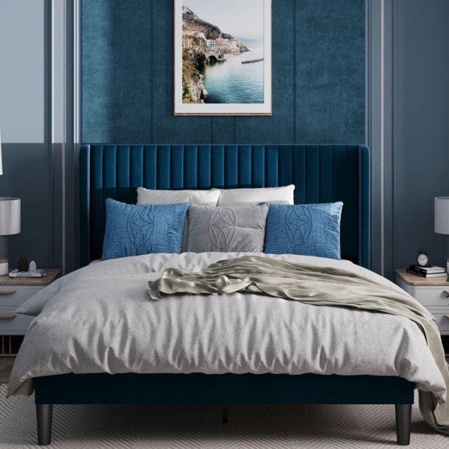 Navy blue headboard
