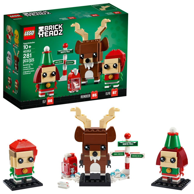 LEGO Brickheadz Reindeer, Elf, and Elfie