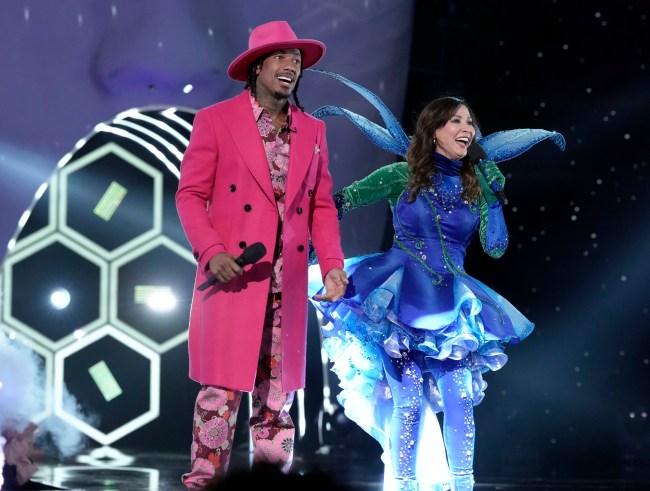 THE MASKED SINGER: L-R: Nick Cannon and Natalie Imbruglia in the “60’s Night” episode of THE MASKED SINGER airing Wednesday, Nov. 6 (8:00-9:02 PM ET/PT) on FOX.