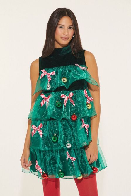 Forever 21 Christmas Tree Holiday Dress