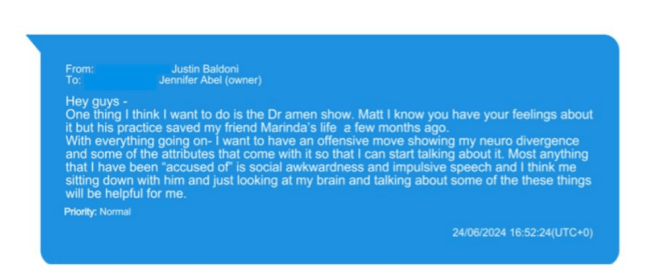 text from Blake Lively vs. Wayfarer Studios