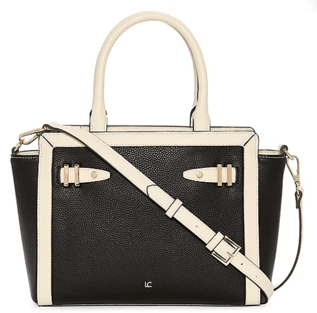 Liz Claiborne Mini Tuxedo Tote Bag in black multi