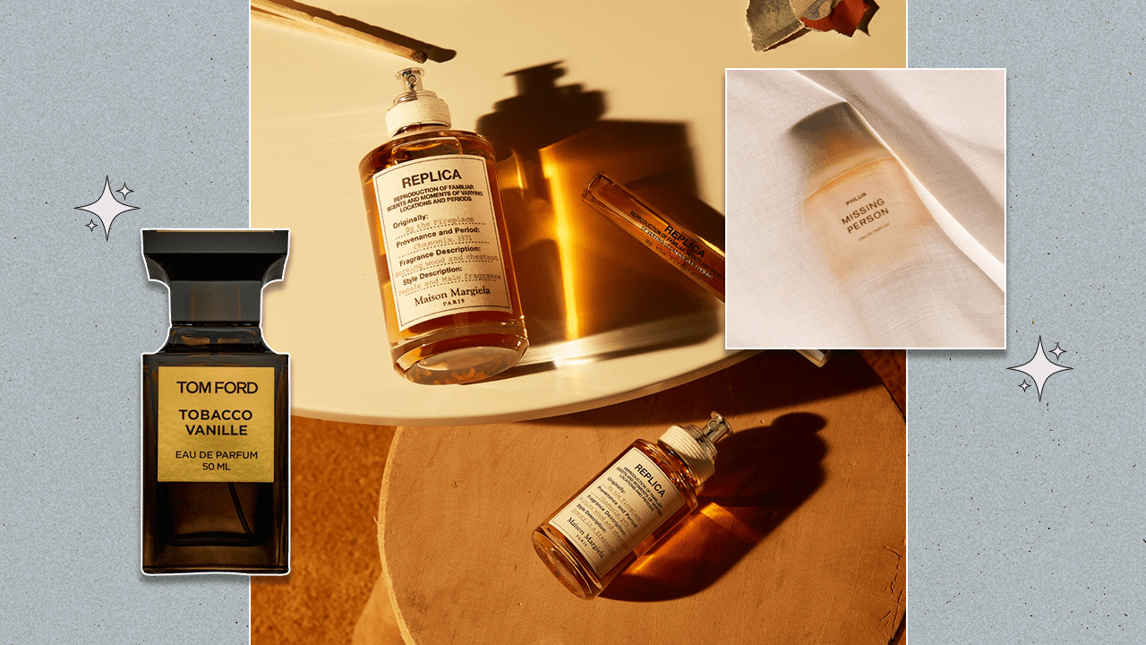 Left to Right: Tom Ford Tobacco Vanille; Maison Margiela REPLICA By the Fireplace; Phlur Missing Person