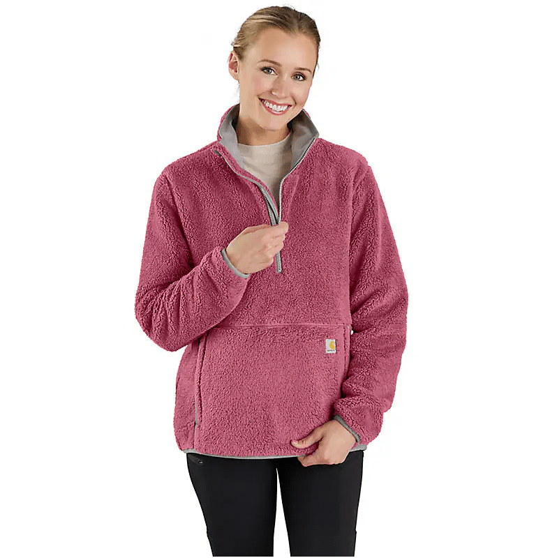 Carhartt Loose Fit Fleece Pullover in red-pink colorway