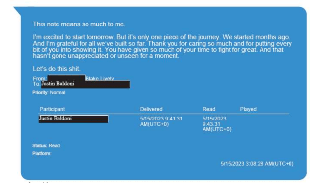 Justin Baldoni texts